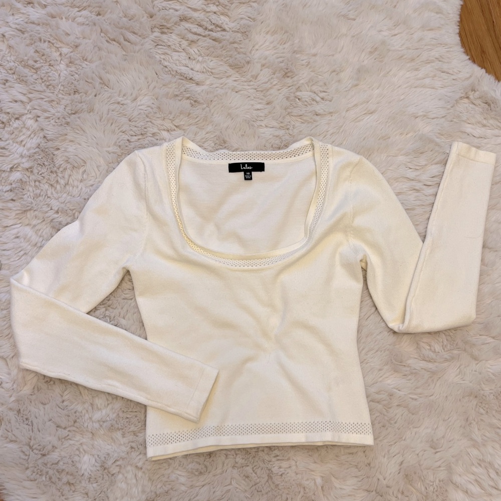 Lulus Pointelle Top - Picture 3 of 7